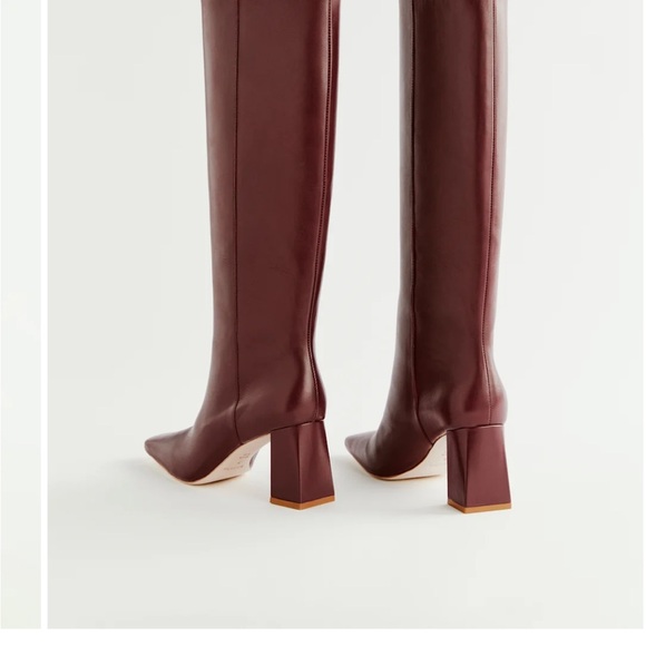 Reformation River knee high boots in ruby  Sz 7.5 new in box - Picture 3 of 16